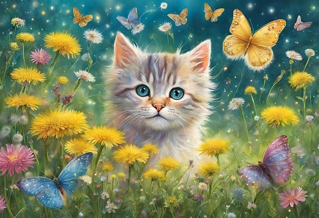 Dandelions And Cats