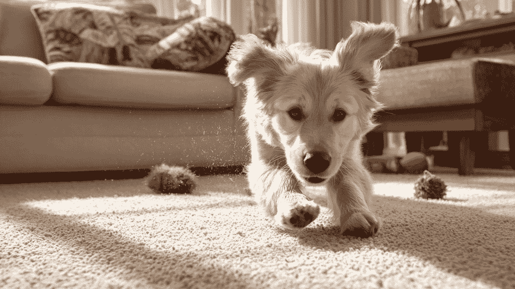 Dog Scratching the Carpet